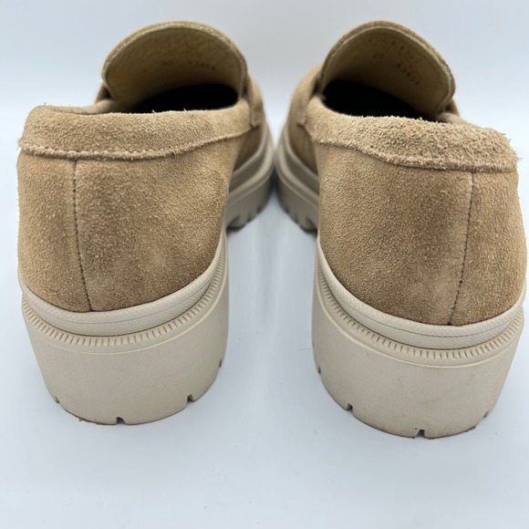 Patina Womens Suede Leather Loafers Lug Sole Comfort Slip On Shoes - Picture 4 of 9